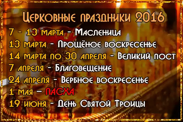 Когда ближайшие церковные праздники Когда ближайшие церковные праздники